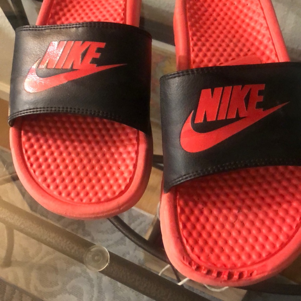 Pink & black bike flip flops